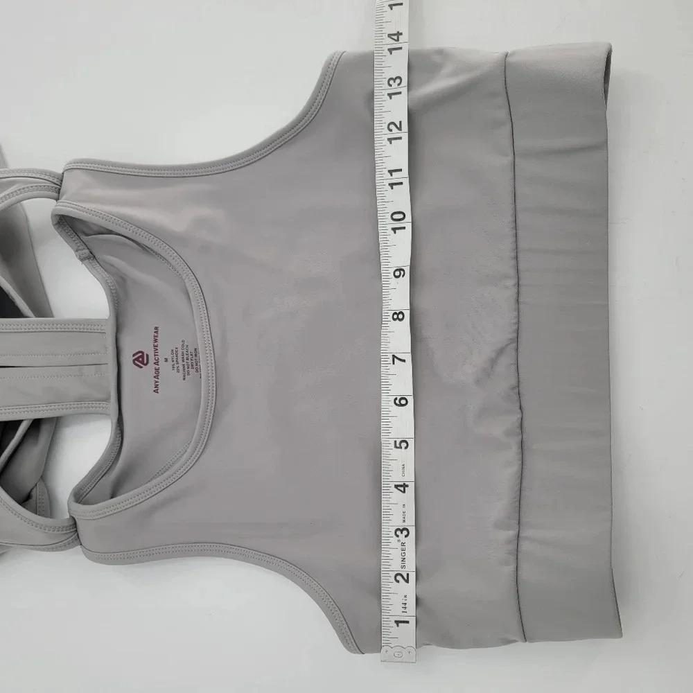 any age activewear grey COMPLETE COVERAGE TUMMY CONTROL SPORT TANK WITH BRA M - Picture 11 of 12